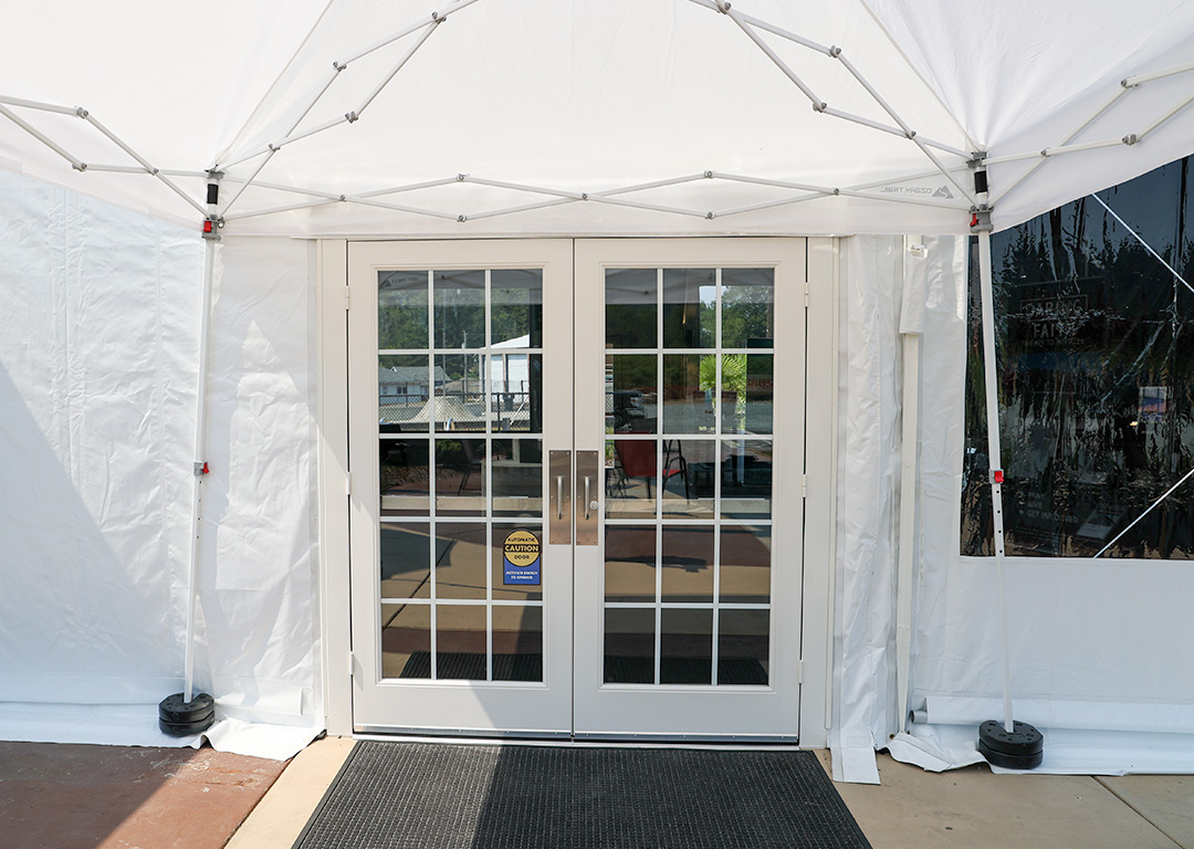Fibertec tent doors create impressive entries to any event