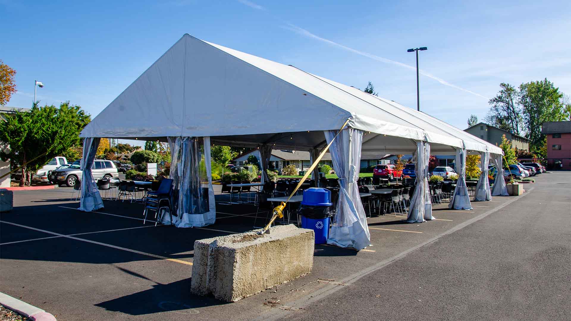 Full Strength tent installed by rental partners
